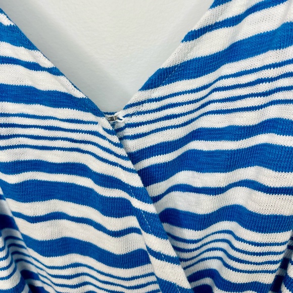 American Eagle Outfitters|Blue White Stripes 100% Cotton Wrap Romper NWT XL TALL - Picture 8 of 11